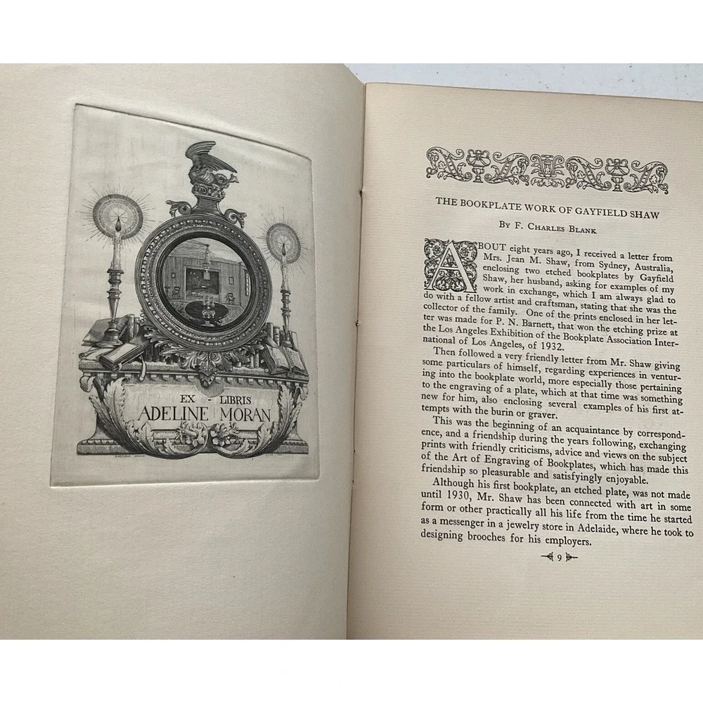 Ex Libris Year Book American Society of Bookplates Illustrated Rare 1939 Vintage